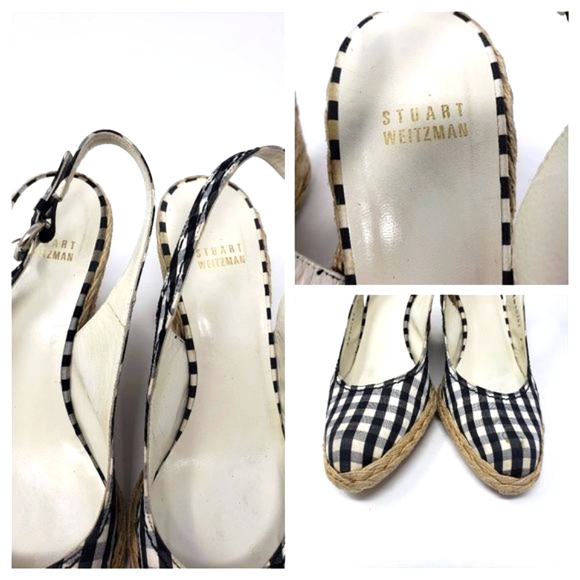 Stuart Weitzman Gingham Espadrille Slingback - Picture 5 of 14